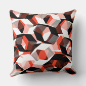 無色の部分を持つ多数の六角形で、赤澄ん色 クッション (裏面)