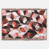 無色の部分を持つ多数の六角形で、赤澄ん色 スローブランケット (正面)