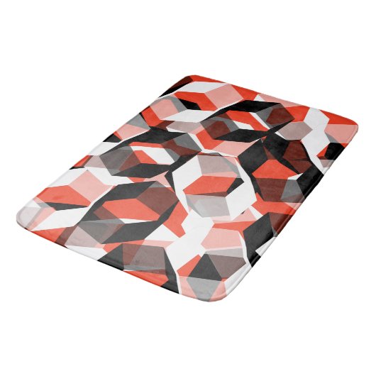 無色の部分を持つ多数の六角形で、赤澄ん色 バスマット (アングル)