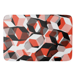 無色の部分を持つ多数の六角形で、赤澄ん色 バスマット