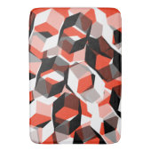無色の部分を持つ多数の六角形で、赤澄ん色 バスマット (正面縦)