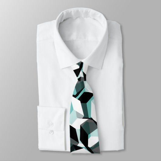 無色の部分を持つ多数の六角形、光ティール（緑がかった色） ネクタイ (タイ)