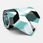 無色の部分を持つ多数の六角形、光ティール（緑がかった色） ネクタイ (ロール)