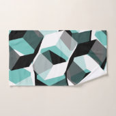 無色の部分を持つ多数の六角形、光ティール(緑がかった色) バスタオルセット (ハンドタオル)