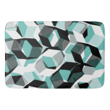 無色の部分を持つ多数の六角形、光ティール（緑がかった色）