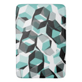 無色の部分を持つ多数の六角形、光ティール（緑がかった色） バスマット (正面縦)
