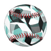 無色の部分を持つ多数の六角形、光ティール（緑がかった色） 野球ボール (裏面)
