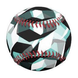 無色の部分を持つ多数の六角形、光ティール（緑がかった色） 野球ボール