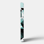 無色の部分を持つ多数の六角形、光ティール（緑がかった色） Case-Mate iPhoneケース (裏面 / 左)