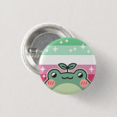 無色性LGBTプライドフラッグカエル 缶バッジ (正面&裏面)