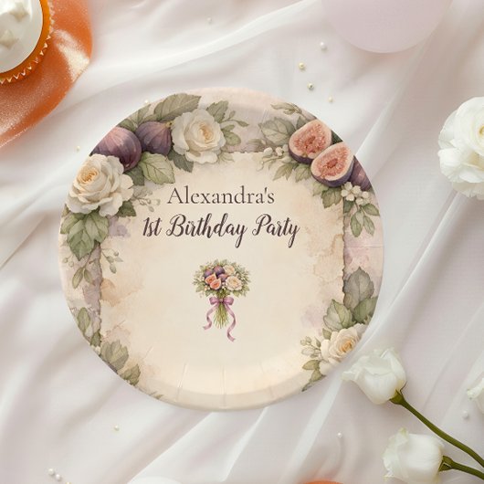 無花果の花 1歳の誕生日 ペーパープレート