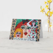 無茶な笑い声と世間の笑い声。 カード (黄色い花)