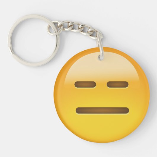無表情な顔Emoji キーホルダー (正面)