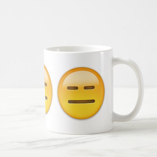 無表情な顔Emoji コーヒーマグカップ (右)