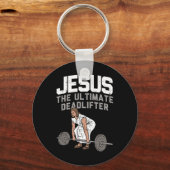 無表情イエスIキリスト教の重量挙げおもしろいの杖 キーホルダー (正面)