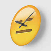 無表情顔絵文字 ラウンド壁時計 (傾斜)