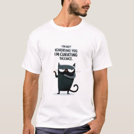 無視してないよ 静寂をキュレーション中 笑 ブラックキャット Tシャツ