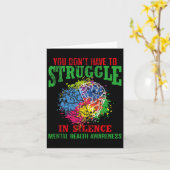 無言でメンタルヘルス安波に苦労する必要はない カード (黄色い花)