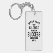 無言で作業懸命 – 成功はノイズを発生させる キーホルダー (正面左)