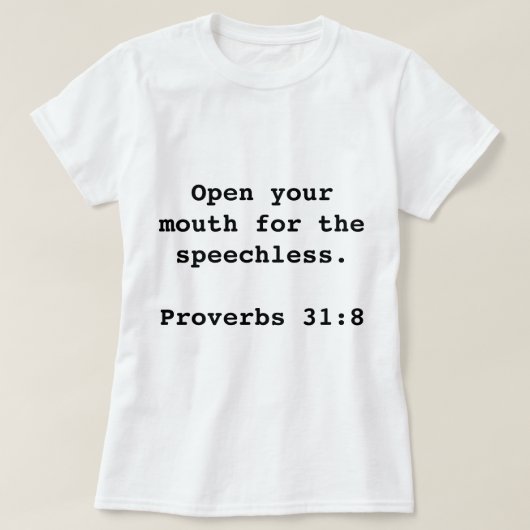 無言の女性のTシャツのためのあなたの口を開けて下さい Tシャツ (デザイン正面)