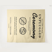 無詰め式の結婚バターイエローの背景 タペストリー (正面(横))