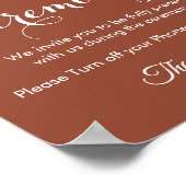 無詰め式ブラウン結婚・ホワイト ポスター (角)