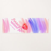 無謀な楽観主義を追求するブラシストロークバラ ヨガマット (正面(横))