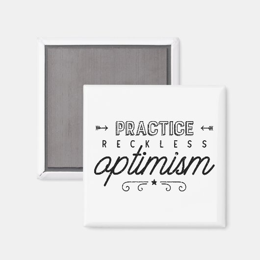 無謀な楽観主義タイポグラフィ マグネット (正面/裏面)