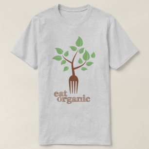 無農薬食品のスローガンの健康の自然なTシャツを食べて下さい Tシャツ