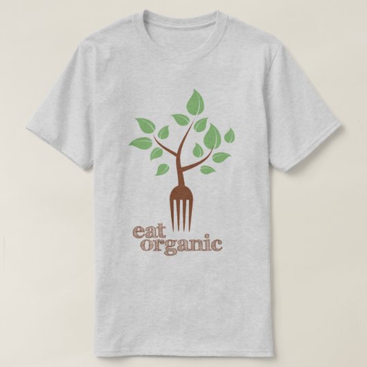 無農薬食品のスローガンの健康の自然なTシャツを食べて下さい Tシャツ (デザイン正面)