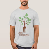無農薬食品のスローガンの健康の自然なTシャツを食べて下さい Tシャツ (正面)