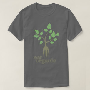 無農薬食品のスローガンの自然な健康のTシャツを食べて下さい Tシャツ