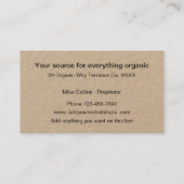 無農薬食品の源 名刺 (裏面)