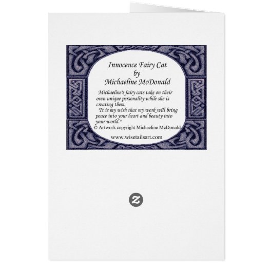 無邪気な妖精の猫カード (裏面)