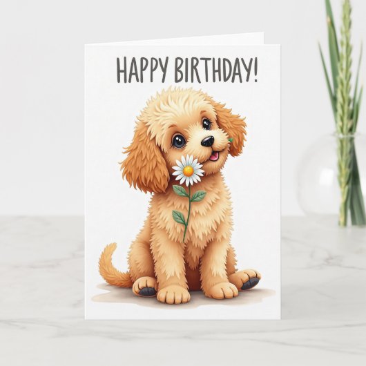 無邪気な犬の誕生日カード カード (正面)