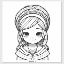 無邪気な目：文化伝統ポートレート シール