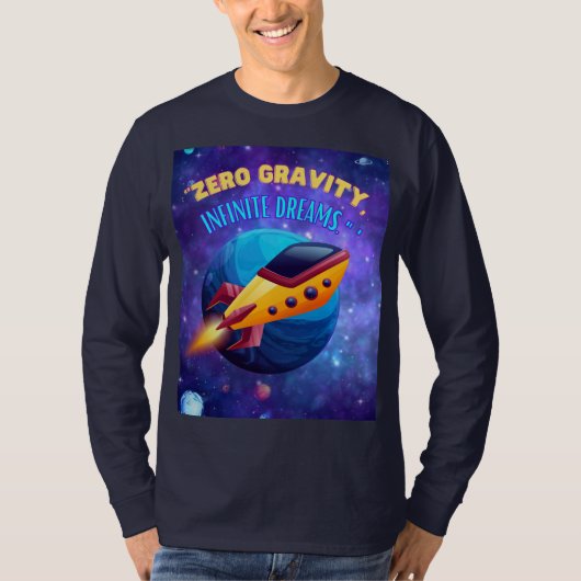 無重力の無限の夢 ロケット Tシャツ (正面)