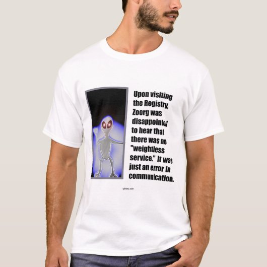 無重力サービス(範囲のテーマ) Tシャツ (正面)