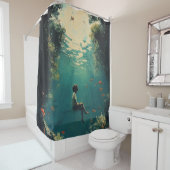 🌊無重力空想 – シュールレアリストドリームスケープ シャワーカーテン (インサイチュ)
