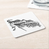 無関心のアメリカ人 スクエアペーパーコースター (アングル)