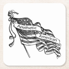 無関心のアメリカ人 スクエアペーパーコースター