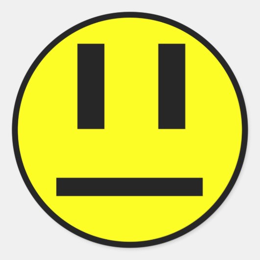 無関心顔 ラウンドシール (正面)