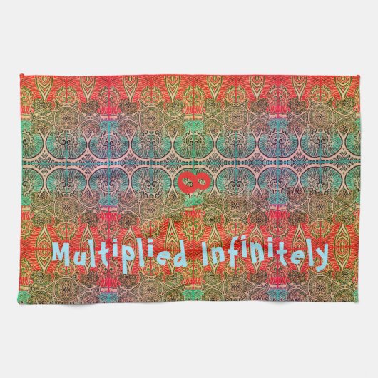無限に倍増した古代のミステリータペストリー キッチンタオル (横)