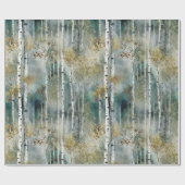 無限に広がる小さな樺の木の木の夢の風景の木々の霧 ラッピングペーパー (フラット)