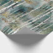 無限に広がる小さな樺の木の木の夢の風景の木々の霧 ラッピングペーパー (角)