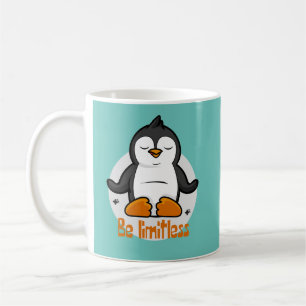 無限のかわいいスおもしろいペンギンがヨガポーズをする コーヒーマグカップ