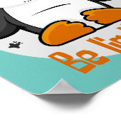 無限のかわいいスおもしろいペンギンがヨガポーズをする ポスター (角)