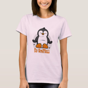 無限のかわいいスおもしろいペンギンがヨガポーズをする Tシャツ