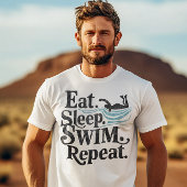 無限のサイクル:食べ Sleep Swim Repeat Tシャツ