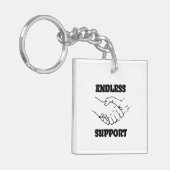 無限のサポート – UnityとTrusのハンドシェイクシンボル キーホルダー (正面左)